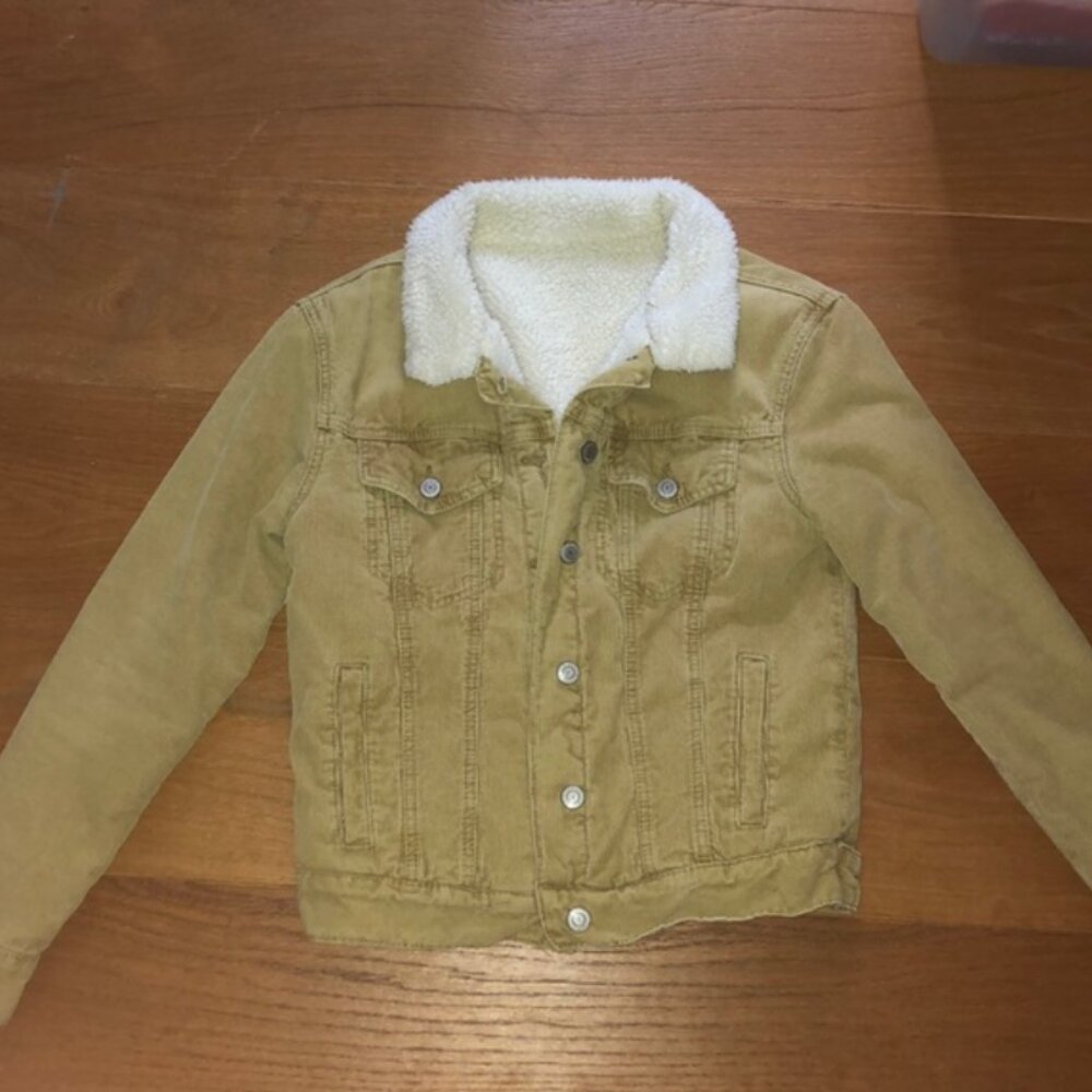Brandy Melville Tan Corduroy and Sherpa Jacket